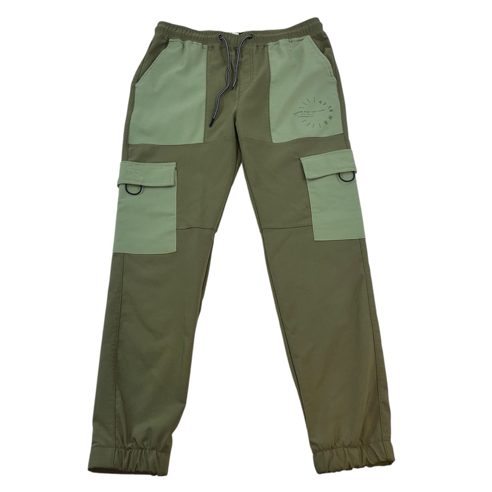Rock Salt Pants Mens XL‎ Green Cargo Pocket Joggers Waterproof Skater Urban